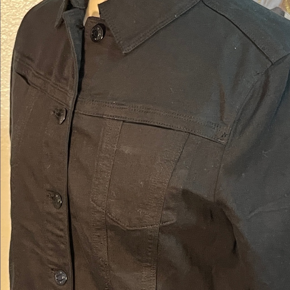 EUC Chico’s Black Denim Jacket​ - Picture 5 of 10